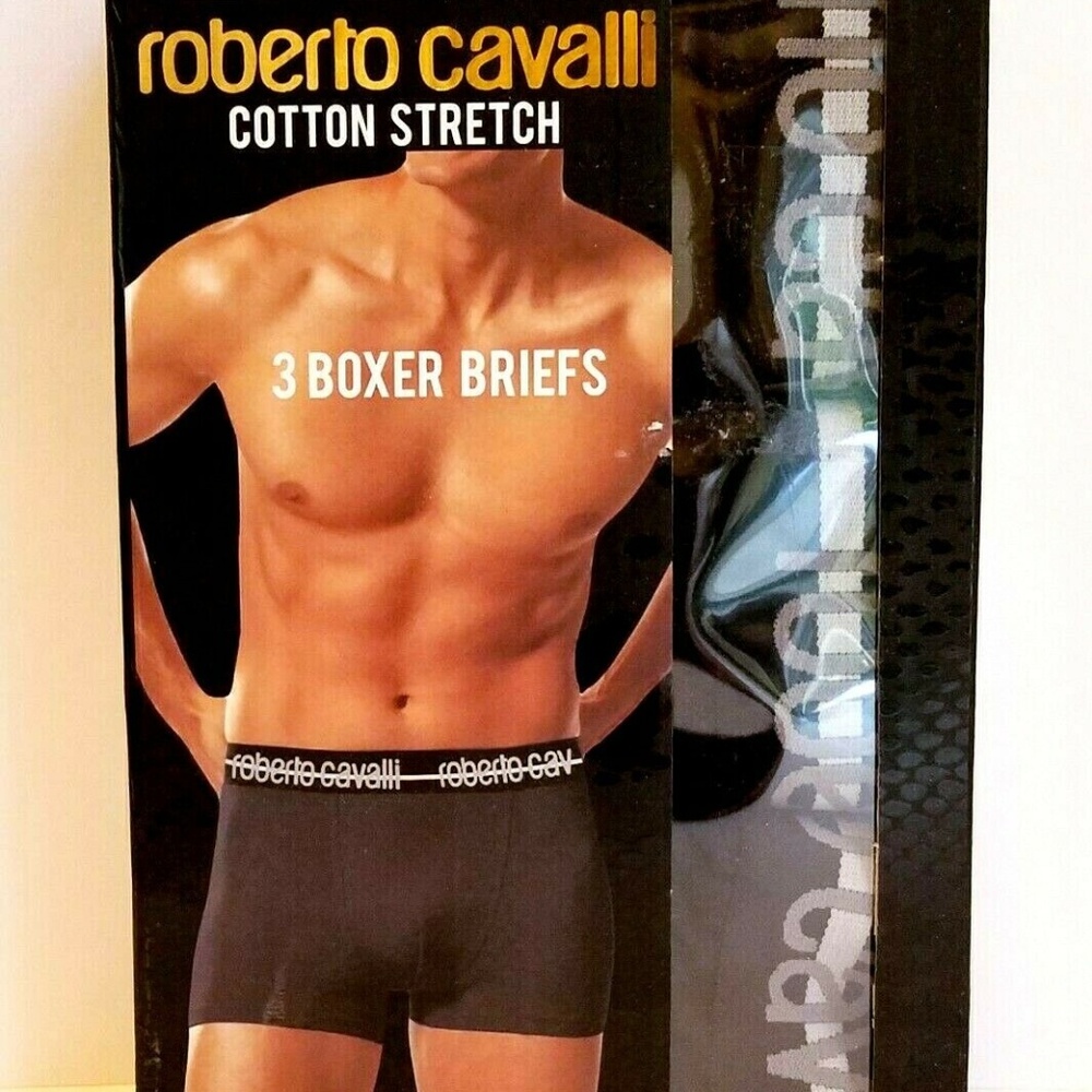 ROBERTO CAVALLI 3 Pair Cotton Stretch Boxer Briefs